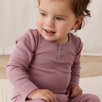 Organic Cotton Modal Long Sleeve Bodysuit - Woodrose Childrens Bodysuit from Jamie Kay USA