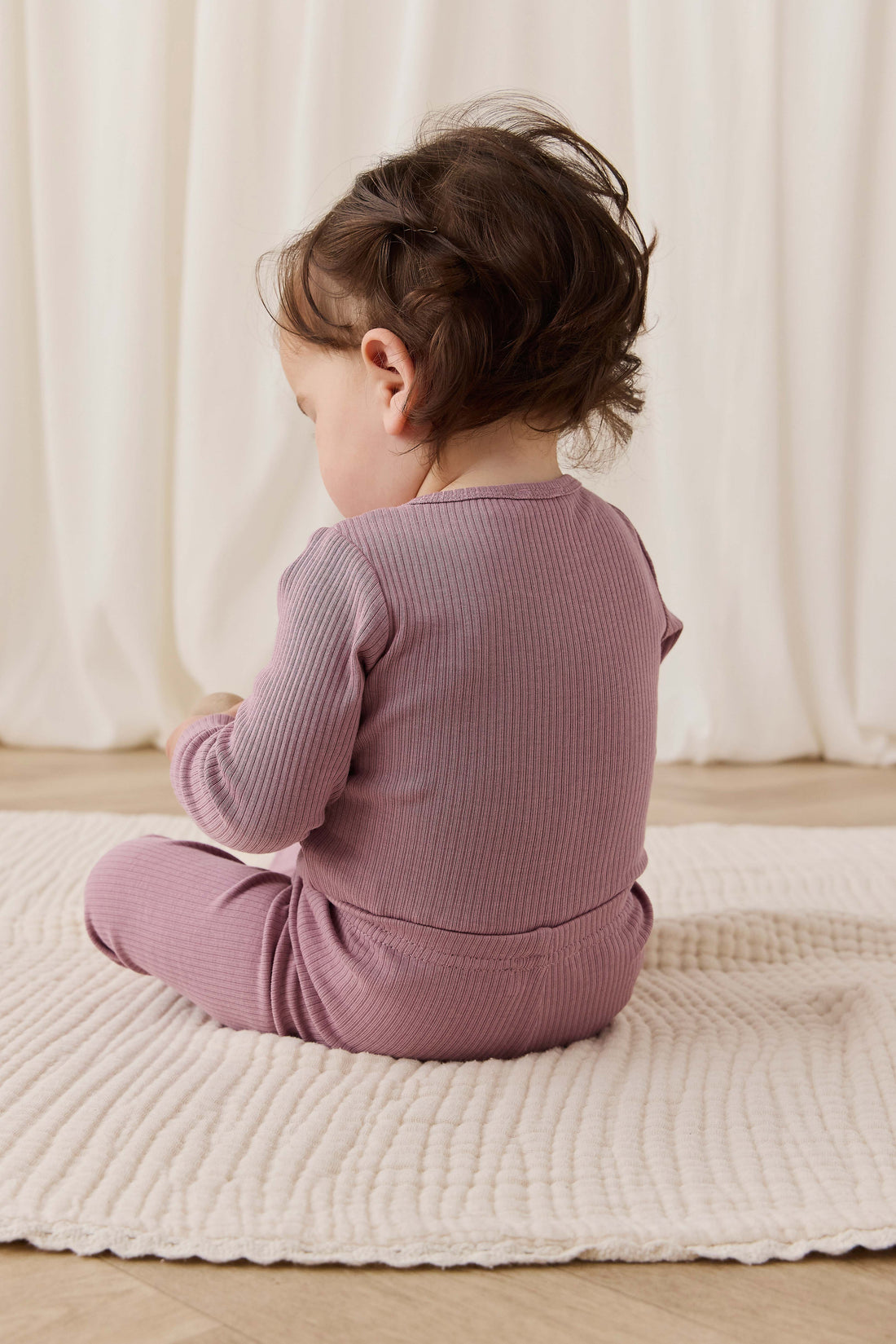 Organic Cotton Modal Long Sleeve Bodysuit - Woodrose Childrens Bodysuit from Jamie Kay USA