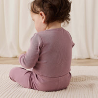 Organic Cotton Modal Long Sleeve Bodysuit - Woodrose Childrens Bodysuit from Jamie Kay USA