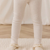 Organic Cotton Modal Everyday Legging - Oatmeal Marle Childrens Legging from Jamie Kay USA