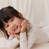 Organic Cotton Modal Long Sleeve Henley - Oatmeal Marle Childrens Top from Jamie Kay USA