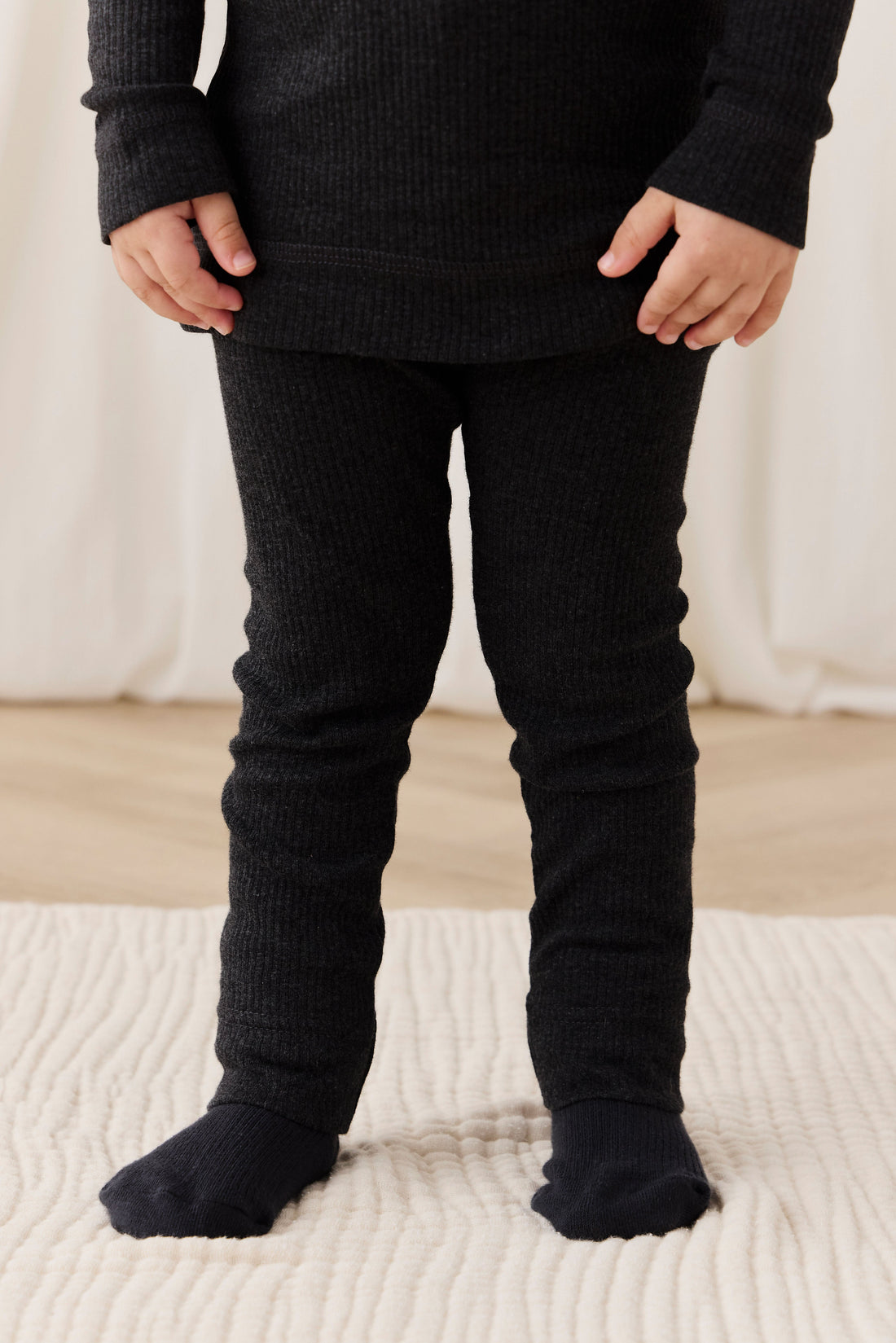 Organic Cotton Modal Everyday Legging - Dark Grey Marle Childrens Legging from Jamie Kay USA