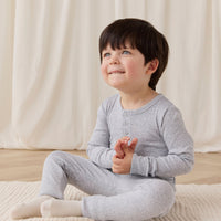 Organic Cotton Modal Everyday Legging - Light Grey Marle Childrens Legging from Jamie Kay USA