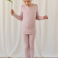 Organic Cotton Modal Everyday Legging - Rose Smoke Childrens Legging from Jamie Kay USA