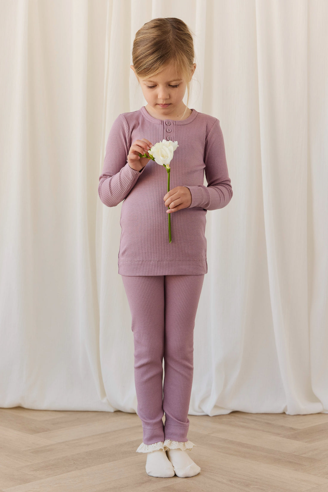 Organic Cotton Modal Everyday Legging - Woodrose Childrens Legging from Jamie Kay USA