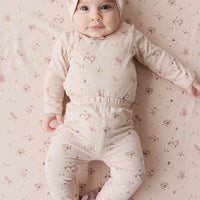 Organic Cotton Everyday Legging - Petite Fleur Soft Peony Childrens Legging from Jamie Kay USA