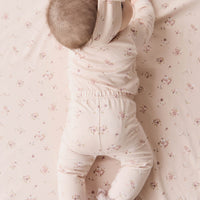 Organic Cotton Long Sleeve Bodysuit - Petite Fleur Soft Peony Childrens Bodysuit from Jamie Kay USA