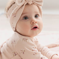 Organic Cotton Long Sleeve Bodysuit - Petite Fleur Soft Peony Childrens Bodysuit from Jamie Kay USA