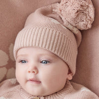 Addison Beanie - Frankie Knit Rose Childrens Beanie from Jamie Kay USA