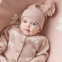 Addison Beanie - Frankie Knit Rose Childrens Beanie from Jamie Kay USA