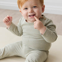 Organic Cotton Fernley Bodysuit - Fresh Apples Abbey Stone Childrens Bodysuit from Jamie Kay USA