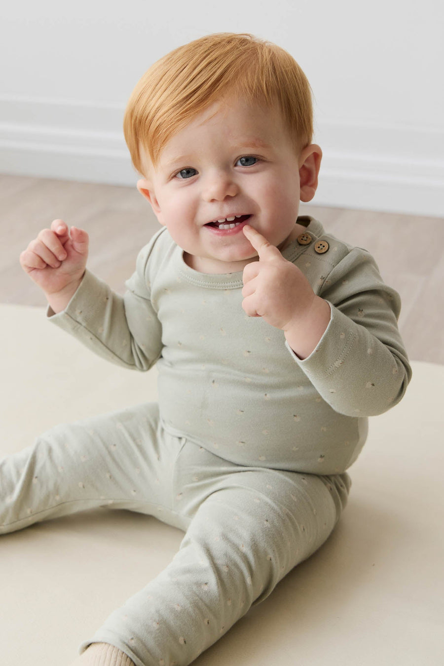 Organic Cotton Fernley Bodysuit - Fresh Apples Abbey Stone Childrens Bodysuit from Jamie Kay USA