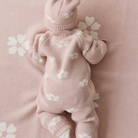 Juliette Blanket - Frankie Knit Rose Childrens Blanket from Jamie Kay USA