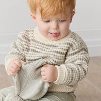 Leon Jumper - Harvest Stripe Moss/Cassava Childrens Jumper from Jamie Kay USA