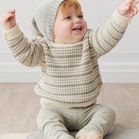 Leon Jumper - Harvest Stripe Moss/Cassava Childrens Jumper from Jamie Kay USA