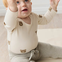 Organic Cotton Fernley Bodysuit - Bobbie Bear Tofu Childrens Bodysuit from Jamie Kay USA