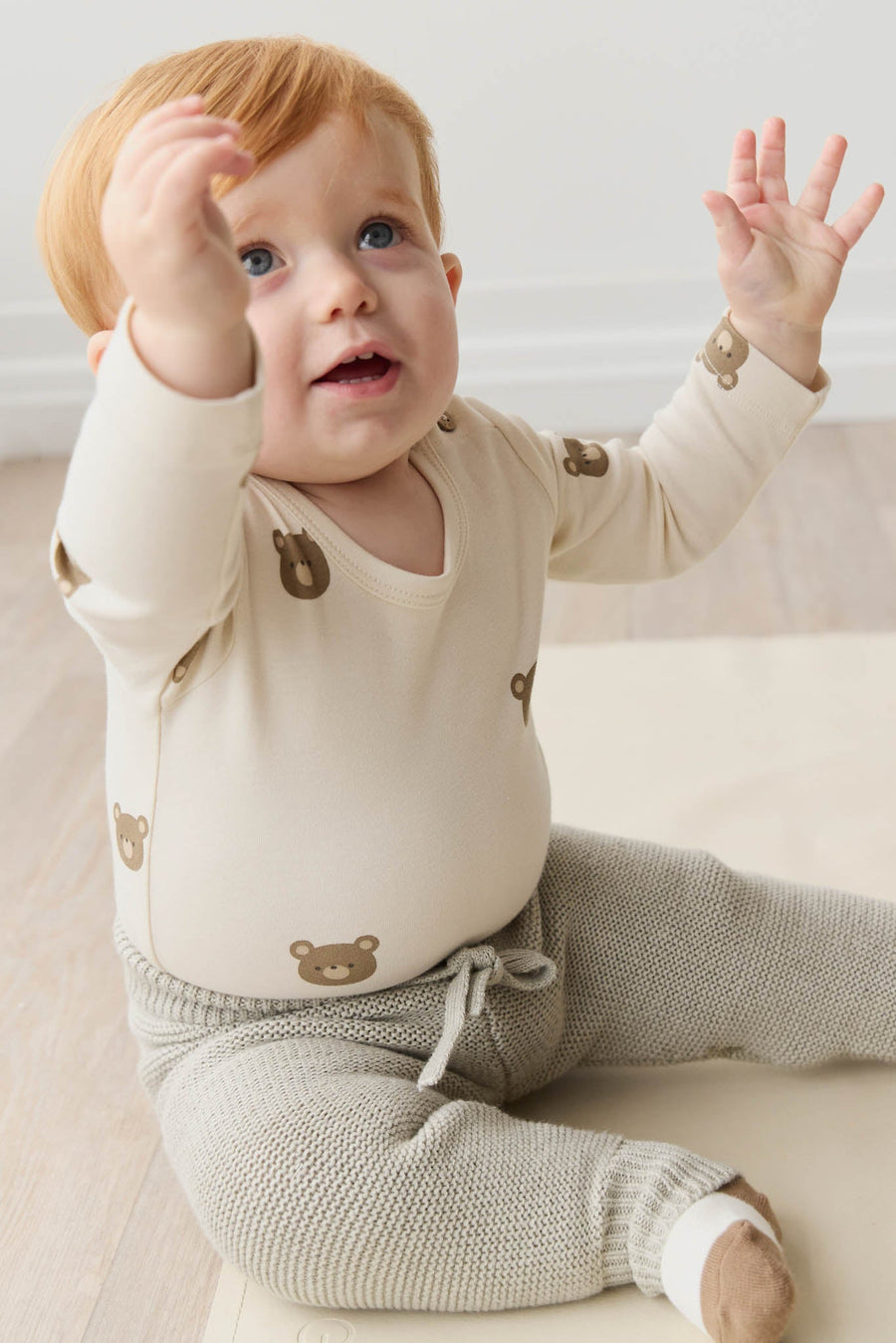 Organic Cotton Fernley Bodysuit - Bobbie Bear Tofu Childrens Bodysuit from Jamie Kay USA