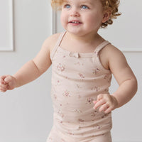 Organic Cotton Singlet - Petite Fleur Soft Peony Childrens Singlet from Jamie Kay USA