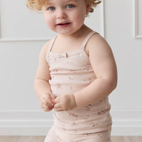 Organic Cotton Everyday Bike Short - Petite Fleur Soft Peony Childrens Short from Jamie Kay USA