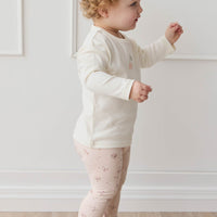 Organic Cotton Everyday Legging - Petite Fleur Soft Peony Childrens Legging from Jamie Kay USA