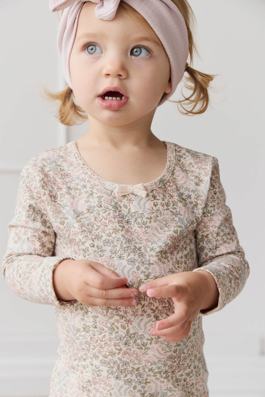 Organic Cotton Long Sleeve Top - April Glacier Childrens Top from Jamie Kay USA