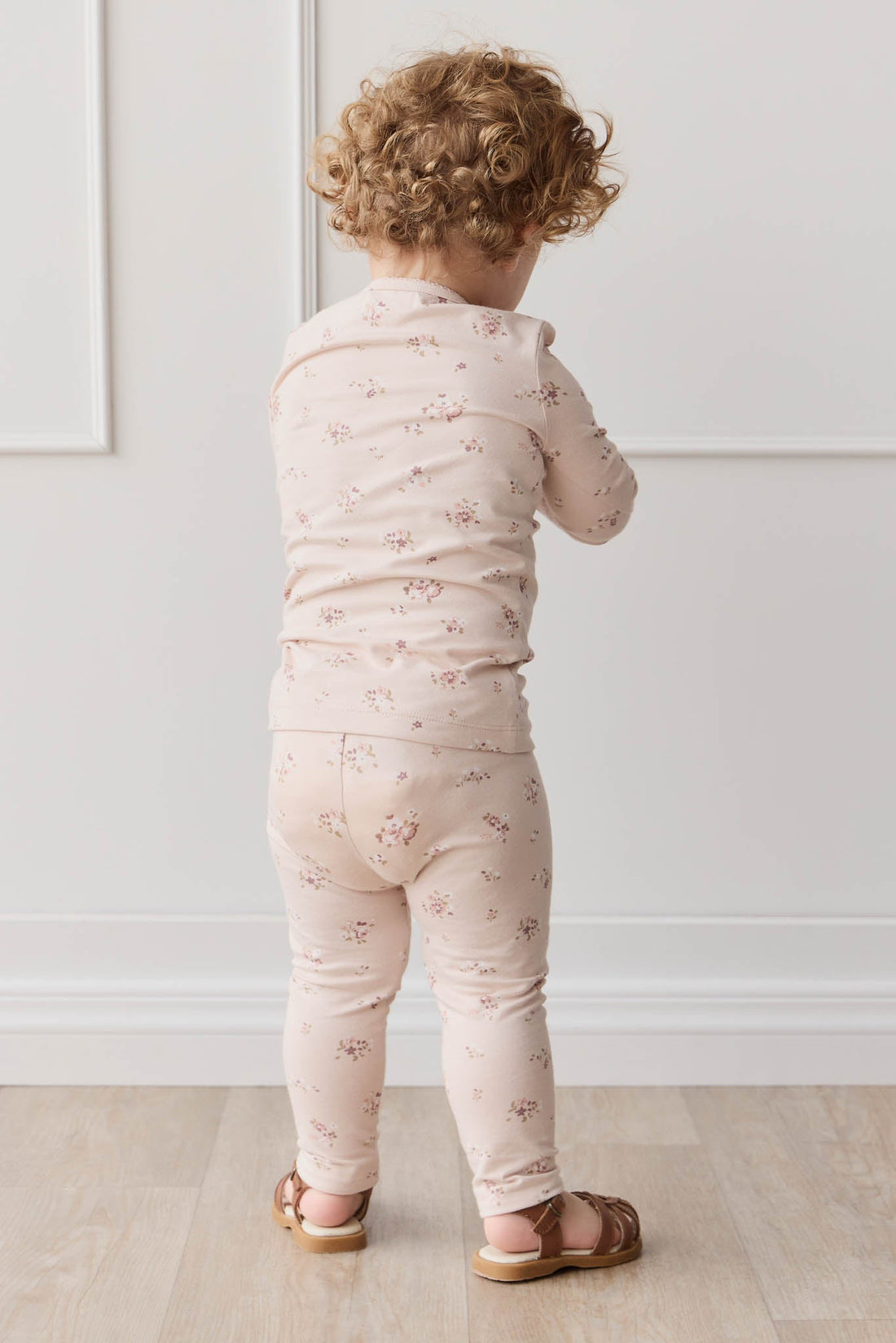 Organic Cotton Everyday Legging - Petite Fleur Soft Peony Childrens Legging from Jamie Kay USA