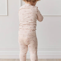 Organic Cotton Everyday Legging - Petite Fleur Soft Peony Childrens Legging from Jamie Kay USA