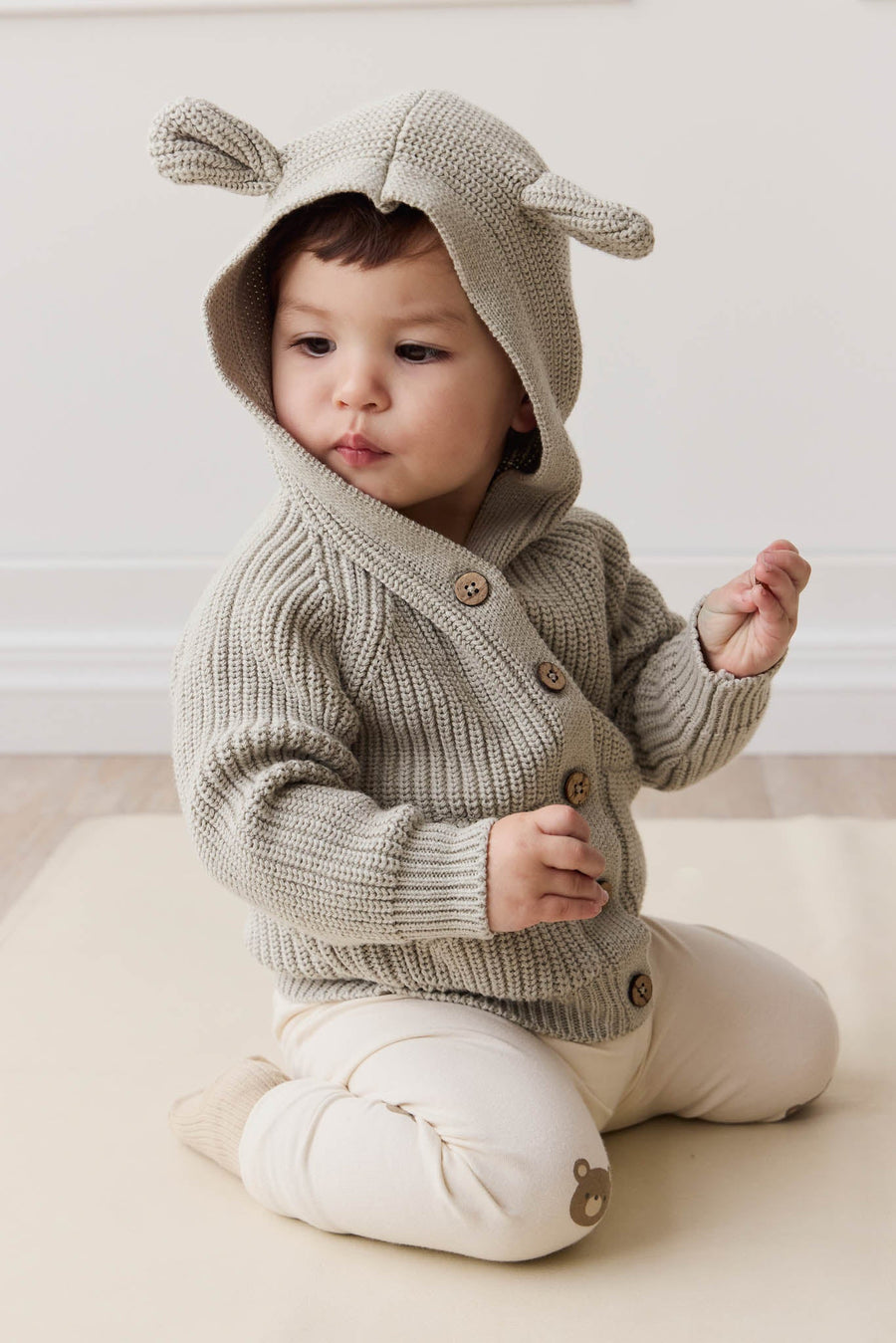 OG Bear Knit - Moss Marle Childrens Cardigan from Jamie Kay USA