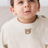 Organic Cotton Bib - Bobbie Bear Tofu Childrens Bib from Jamie Kay USA