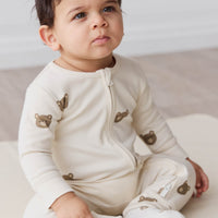 Organic Cotton Reese Onepiece - Bobbie Bear Tofu Childrens Onepiece from Jamie Kay USA