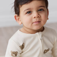 Organic Cotton Reese Onepiece - Bobbie Bear Tofu Childrens Onepiece from Jamie Kay USA