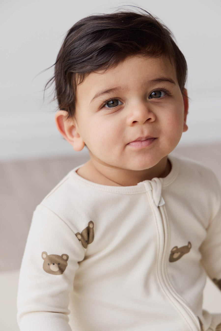 Organic Cotton Reese Onepiece - Bobbie Bear Tofu Childrens Onepiece from Jamie Kay USA