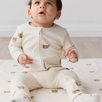 Organic Cotton Reese Onepiece - Bobbie Bear Tofu Childrens Onepiece from Jamie Kay USA