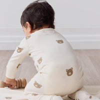 Organic Cotton Reese Onepiece - Bobbie Bear Tofu Childrens Onepiece from Jamie Kay USA