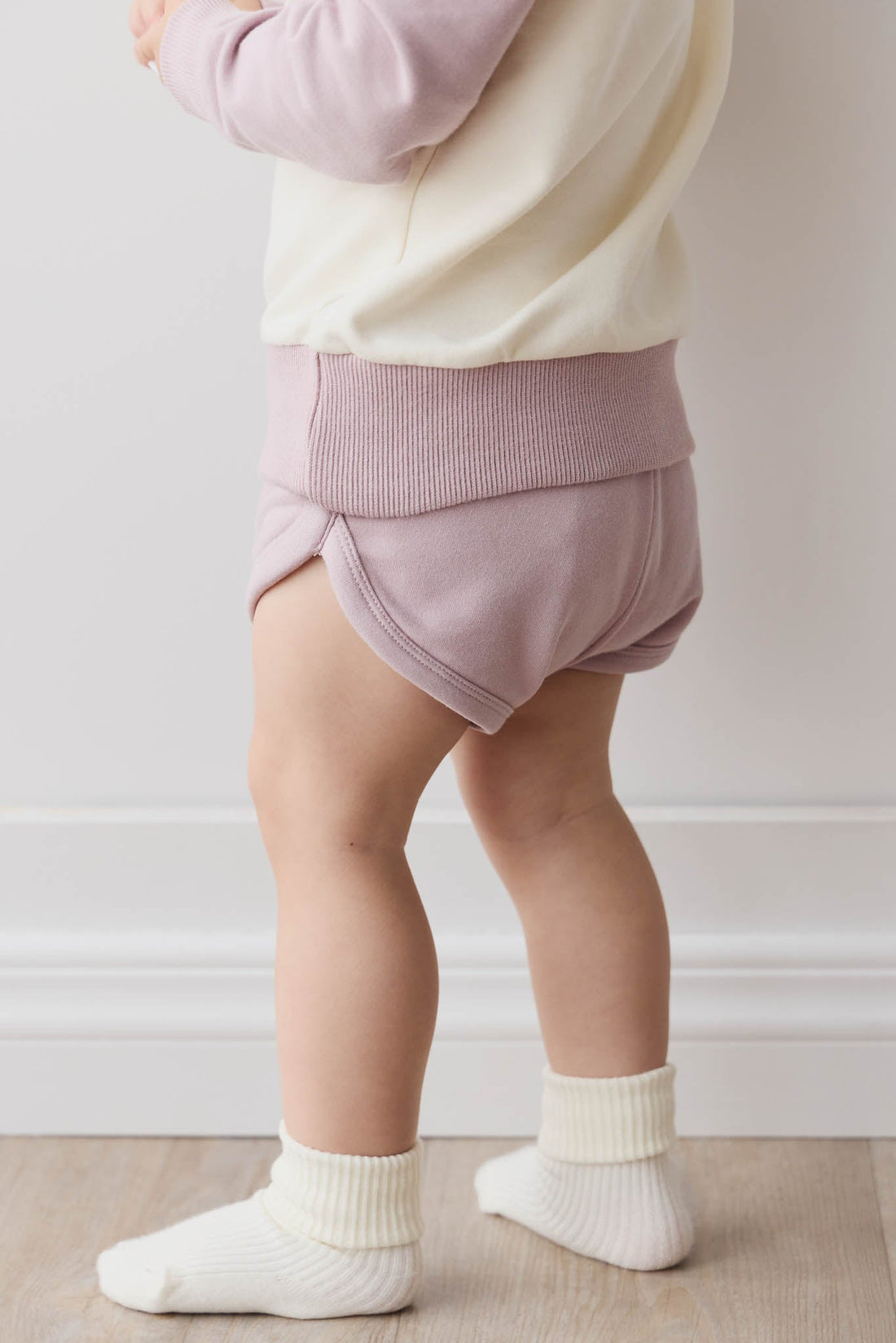 Organic Cotton Ivy Shortie - Heather Haze Childrens Short from Jamie Kay USA