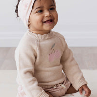 Audrey Jumper - Oatmeal Marle Cherry Love Childrens Jumper from Jamie Kay USA