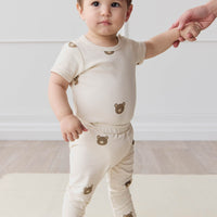 Organic Cotton Everyday Legging - Bobbie Bear Tofu Childrens Legging from Jamie Kay USA