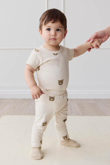 Organic Cotton Everyday Legging - Bobbie Bear Tofu Childrens Legging from Jamie Kay USA