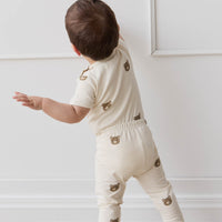 Organic Cotton Everyday Legging - Bobbie Bear Tofu Childrens Legging from Jamie Kay USA