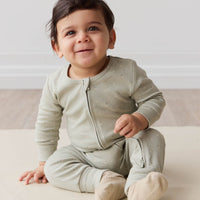 Organic Cotton Reese Zip Onepiece - Fresh Apples Abbey Stone Childrens Onepiece from Jamie Kay USA