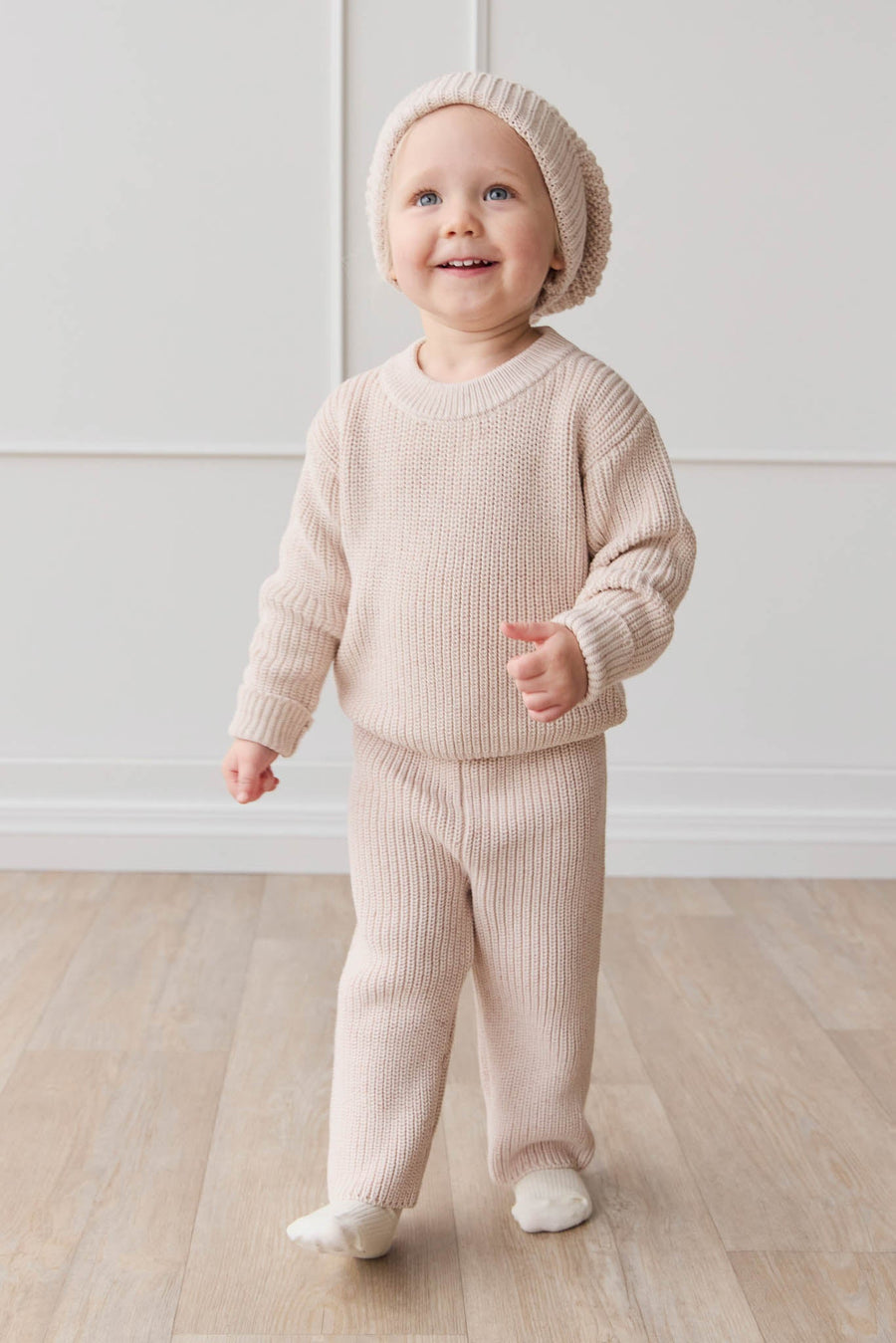 OG Morgan Knit Pant - Blushed Fleck Childrens Pant from Jamie Kay USA