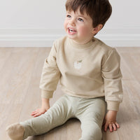 Organic Cotton Jalen Oversized Jumper - Biscuit Fresh Apple Childrens Sweatshirting from Jamie Kay USA