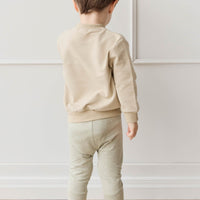 Organic Cotton Jalen Oversized Jumper - Biscuit Fresh Apple Childrens Sweatshirting from Jamie Kay USA