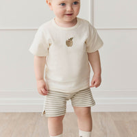 Pima Cotton Hunter Tee - Parchment Fresh Apple Childrens Top from Jamie Kay USA