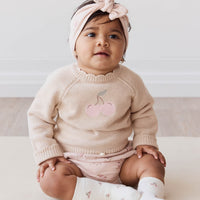 Audrey Jumper - Oatmeal Marle Cherry Love Childrens Jumper from Jamie Kay USA