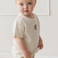 Pima Cotton Hunter Tee - Parchment Fresh Apple Childrens Top from Jamie Kay USA