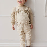 Jordie Overall - Fine Stripe Biscuit/Cloud Childrens Overall from Jamie Kay USA