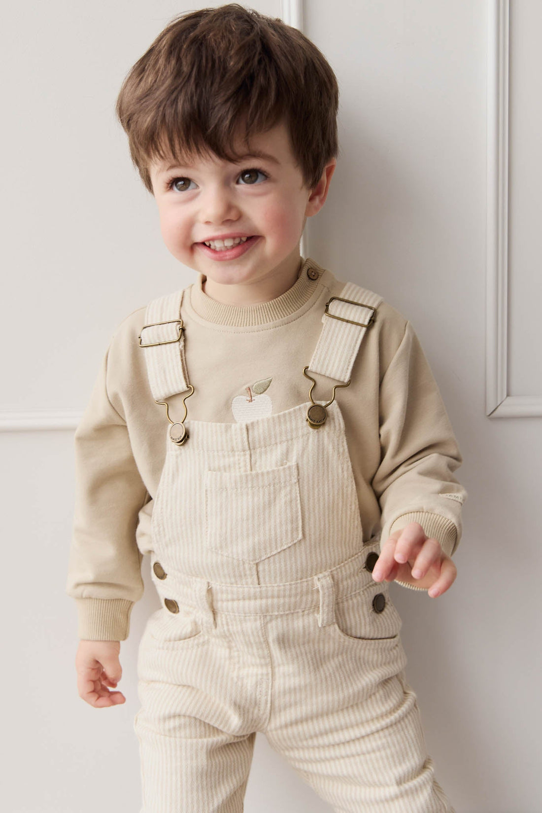 Organic Cotton Jalen Oversized Jumper - Biscuit Fresh Apple Childrens Sweatshirting from Jamie Kay USA