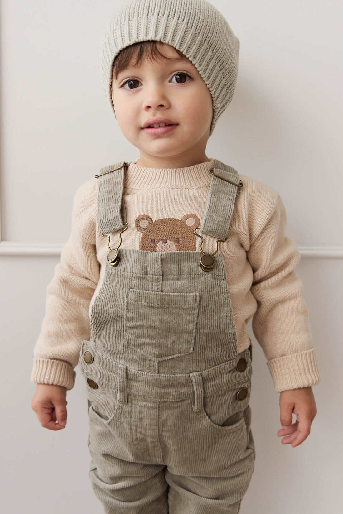 Leon Jumper - Oatmeal Marle Jacquard Bobbie Bear Childrens Jumper from Jamie Kay USA