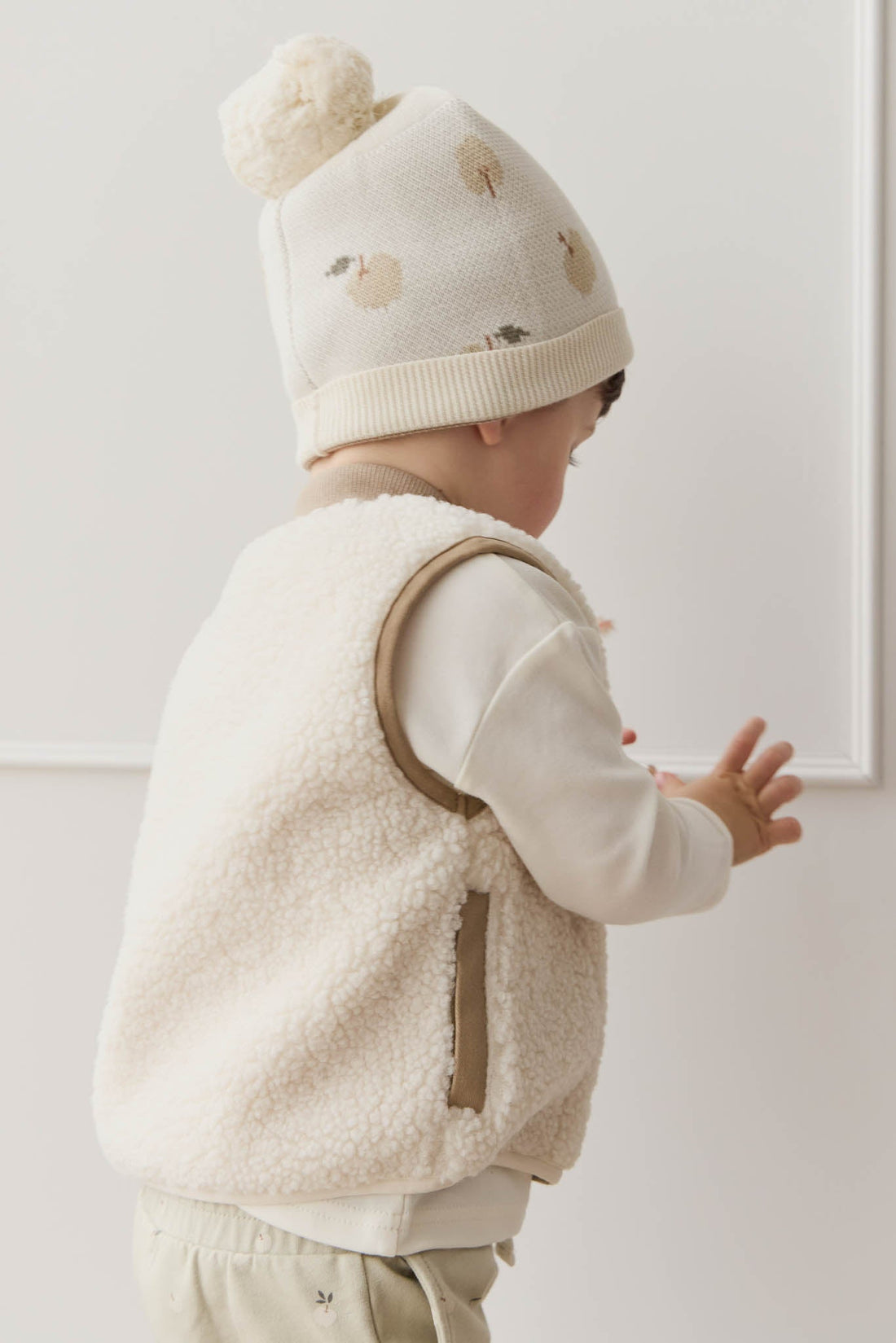 Jody Sherpa Vest - Natural/Cashew Childrens Vest from Jamie Kay USA